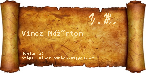 Vincz Márton névjegykártya